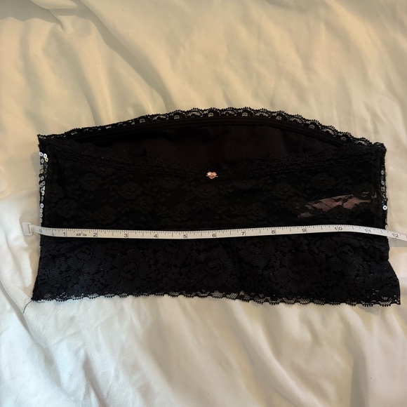 Like New PINK Victoria's Secret Sequin Bling Black Fashion Show Bandeau Bra Top - Picture 2 of 5